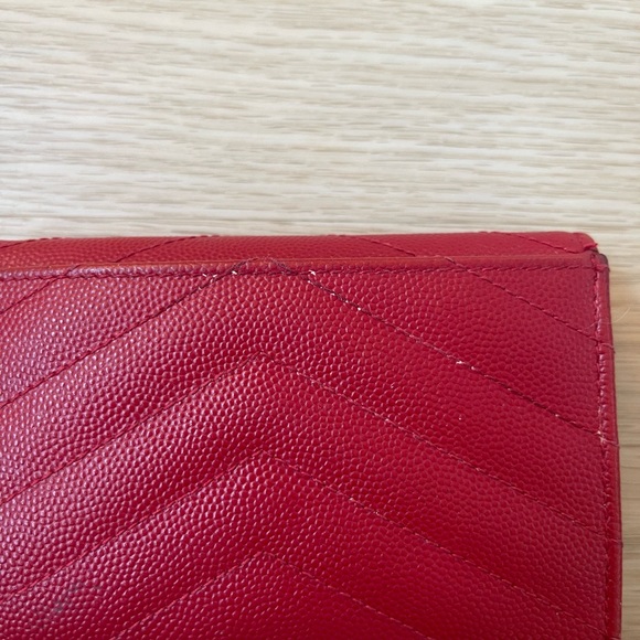 100% AUTHENTIC YSL RED MONOGRAM WALLET - Picture 5 of 7